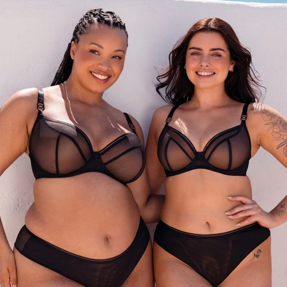 NEW Curvy Kate Lifestyle Plunge Sheer Mesh Black Bra Sz 38G (UK 38F) Lingerie - Picture 7 of 11